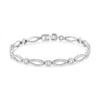 Haus Of Brilliance .925 Sterling Silver 1 1/2 Cttw Diamond Studded Alternating Circle And Kite-shaped Vintage-style Lin In White