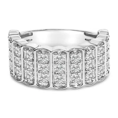 Haus Of Brilliance .925 Sterling Silver 1 1/2 Cttw Lab Grown Diamond 11 Row Band Ring In White