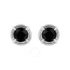 Haus Of Brilliance .925 Sterling Silver Treated Colored Diamond Modern 4-prong Solitaire Milgrain Stud Earrings In White