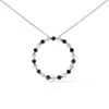 Haus Of Brilliance .925 Sterling Silver 1 3/4 Cttw Alternating Black And White Diamond Open Circle Hoop Pendant Necklac In White