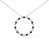 Haus Of Brilliance .925 Sterling Silver 1 3/4 Cttw Alternating Black And White Diamond Open Circle Hoop Pendant Necklac In White