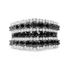 HAUS OF BRILLIANCE HAUS OF BRILLIANCE .925 STERLING SILVER 1 3/4 CTTW TREATED BLACK AND WHITE ALTERNATING DIAMOND MULTI
