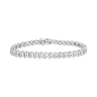 Haus Of Brilliance .925 Sterling Silver 1 Cttw Double Row Miracle-set Diamond Tennis Bracelet In Metallic
