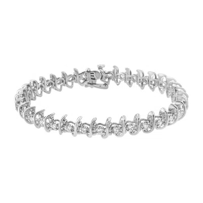 Haus Of Brilliance .925 Sterling Silver 1 Cttw Prong-set Diamond Link Bracelet In White