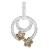 Haus Of Brilliance .925 Sterling Silver 1 Cttw Round Cut Diamond Floral Garden Pendant Necklace In White