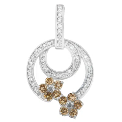 Haus Of Brilliance .925 Sterling Silver 1 Cttw Round Cut Diamond Floral Garden Pendant Necklace In White