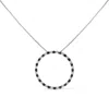 Haus Of Brilliance .925 Sterling Silver 1.0 Cttw Alternating Black And White Diamond Open Hoop Circle Pendant Necklace