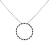 Haus Of Brilliance .925 Sterling Silver 1.0 Cttw Black & White Diamond Open Hoop Circle Pendant Neck