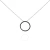 Haus Of Brilliance .925 Sterling Silver 1.0 Cttw Black Diamond Open Hoop Circle Pendant Necklace In White