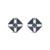 Haus Of Brilliance .925 Sterling Silver 1.0 Cttw Blue Diamond Studded Rhombus Stud Earring In White