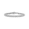 Haus Of Brilliance .925 Sterling Silver 1.0 Cttw Diamond Miracle-plate Open Quatrefoil Flower Circle-link 7" Tennis Bra In White