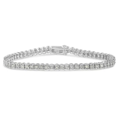 Haus Of Brilliance .925 Sterling Silver 1.0 Cttw Diamond Miracle-set Cut-circle 7" Tennis Bracelet In White