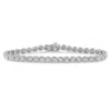 Haus Of Brilliance .925 Sterling Silver 1.0 Cttw Diamond Miracle-set Square Milgrain 7" Link Tennis Bracelet