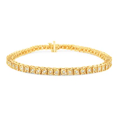 Haus Of Brilliance .925 Sterling Silver 1.0 Cttw Diamond Square Frame Miracle-set Tennis Bracelet