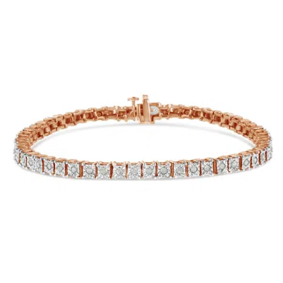 Haus Of Brilliance .925 Sterling Silver 1.0 Cttw Diamond Square Frame Miracle-set Tennis Bracelet (i-j Color, I3 Clarit