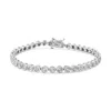 Haus Of Brilliance .925 Sterling Silver 1.0 Cttw Miracle Plate Set Diamond Bezel Link Design Tennis Bracelet In White
