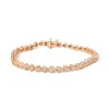 Haus Of Brilliance .925 Sterling Silver 1.0 Cttw Miracle Set Diamond Heart-link 7" Tennis Bracelet In Multi