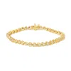 Haus Of Brilliance .925 Sterling Silver 1.0 Cttw Miracle Set Diamond Heart-link 7" Tennis Bracelet In Yellow