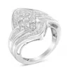 Haus Of Brilliance .925 Sterling Silver 1.0 Cttw Round & Baguette Cut Diamond Bypass Faux-wrap Cluster Engagement Or Co
