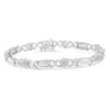 Haus Of Brilliance .925 Sterling Silver 1.0 Cttw Round-cut And Baguette-cut Diamond X-link Bracelet In White