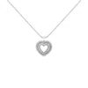 Haus Of Brilliance .925 Sterling Silver 1.0 Ctw Diamond Shadow Open Heart Halo 18" Pendant Necklace In White