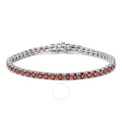 HAUS OF BRILLIANCE HAUS OF BRILLIANCE .925 STERLING SILVER 10.0 CTTW CREATED ORANGE GARNET TENNIS BRACELET - 7.25"