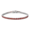 Haus Of Brilliance .925 Sterling Silver 10.0 Cttw Created Orange Garnet Tennis Bracelet In Metallic