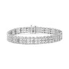 Haus Of Brilliance .925 Sterling Silver 1.00 Cttw Diamond Multi Row Heart Link Bracelet In White