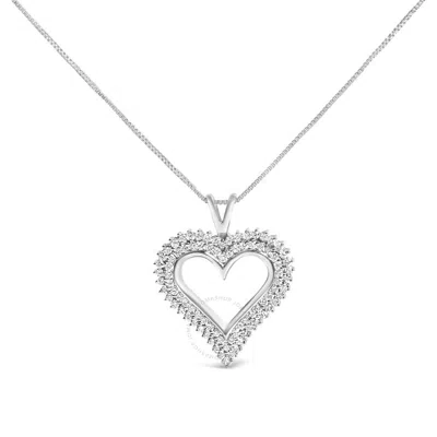 Haus Of Brilliance .925 Sterling Silver 1.00 Cttw Lab-grown Diamond Open Heart Pendant Necklace- 18" In White