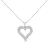 Haus Of Brilliance .925 Sterling Silver 1.00 Cttw Lab-grown Diamond Open Heart Pendant Necklace