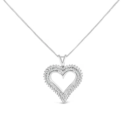 Haus Of Brilliance .925 Sterling Silver 1.00 Cttw Lab-grown Diamond Open Heart Pendant Necklace
