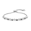 Haus Of Brilliance .925 Sterling Silver 1/10 Cttw Alternating Blue And White Diamond Link Bolo Bracelet In White