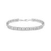 Haus Of Brilliance .925 Sterling Silver 1/10 Cttw Diamond Double-link 7" Rolex Tennis Bracelet In White