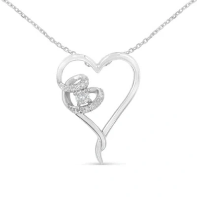 Haus Of Brilliance .925 Sterling Silver 1/10 Cttw Diamond Heart Pendant Necklace In White