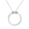 Haus Of Brilliance .925 Sterling Silver 1/10 Cttw Diamond Miracle-set 2 Stone 'together Forever' Open Circle 18" Box Ch In White