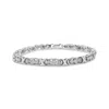 Haus Of Brilliance .925 Sterling Silver 1/10 Cttw Diamond Miracle Set 3 Stone Link Bracelet In White