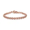 Haus Of Brilliance .925 Sterling Silver 1/10 Cttw Diamond Open Circle Wheel Link 7" Tennis Bracelet In Multi