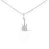 Haus Of Brilliance .925 Sterling Silver 1/10 Cttw Diamond Studded Guitar Pendant Necklace - 18" Inch