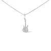 Haus Of Brilliance .925 Sterling Silver 1/10 Cttw Diamond Studded Guitar Pendant Necklace