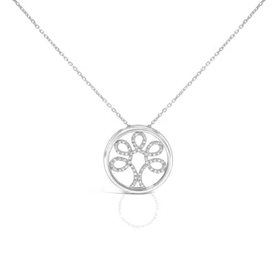 Haus Of Brilliance .925 Sterling Silver 1/10 Cttw Diamond Tree Of Life Pendant Necklace (i-j Color In White