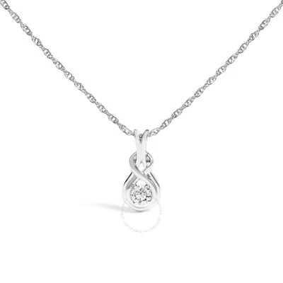 Haus Of Brilliance .925 Sterling Silver 1/10 Cttw Lab Grown Diamond Love Knot Solitaire Pendant Neck In White