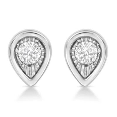 Haus Of Brilliance .925 Sterling Silver 1/10 Cttw Miracle-set Diamond Stud Earrings