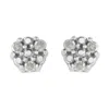 Haus Of Brilliance .925 Sterling Silver 1/10 Cttw Prong Set Round-cut Trio Diamond Stud Earrings In White