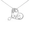 Haus Of Brilliance .925 Sterling Silver 1/10 Cttw Round Brilliant-cut Diamond Accented Open Heart With Love 18" Pendant In White