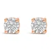 Haus Of Brilliance .925 Sterling Silver 1/10 Cttw Round Brilliant-cut Lab Grown Diamond Miracle-set Stud Earrings In Multi