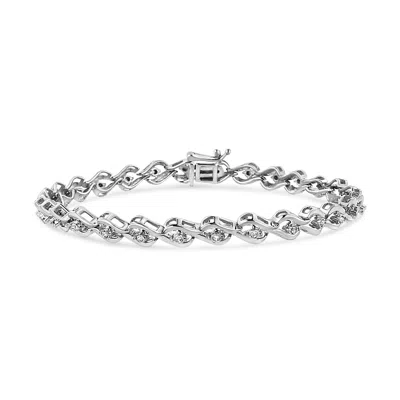 Haus Of Brilliance .925 Sterling Silver 1/10 Cttw Round-cut Diamond Link Bracelet In White
