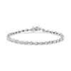 Haus Of Brilliance .925 Sterling Silver 1/10 Cttw Round-cut Diamond Pear Link 7.25" Bracelet In White