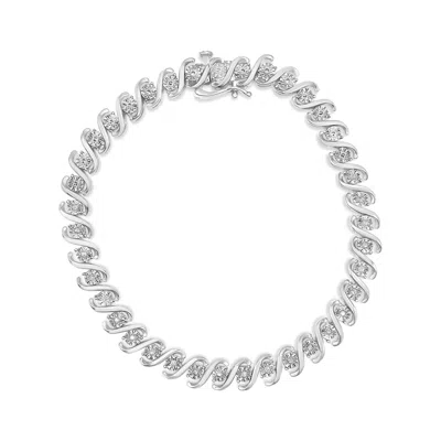 Haus Of Brilliance .925 Sterling Silver 1/10 Cttw Round Miracle-set Diamond "s" Tennis Bracelet (i-j Color, I2-i3 Clari