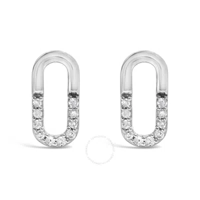 Haus Of Brilliance 925 Sterling Silver 1/10 Diamond Diamond Paperclip Stud Earrings (h-i Color In White