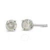 Haus Of Brilliance .925 Sterling Silver 4-prong Round-cut "salt And Pepper" Diamond Classic Stud Earrings In White